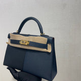 Side view of smart structured handbag