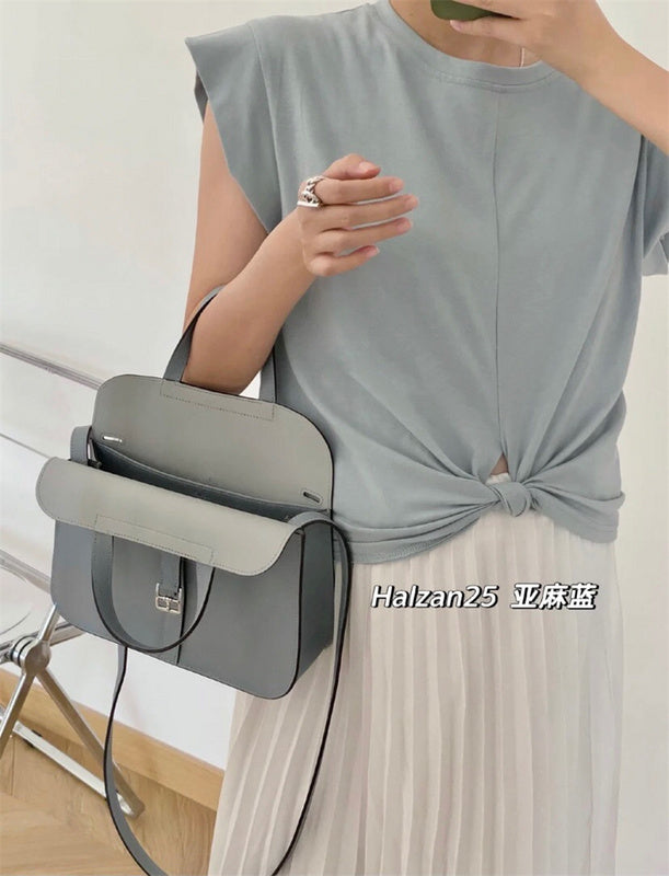  clean-lined shopper bag styled with outfit 12