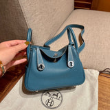 Side view of structured structured handbag