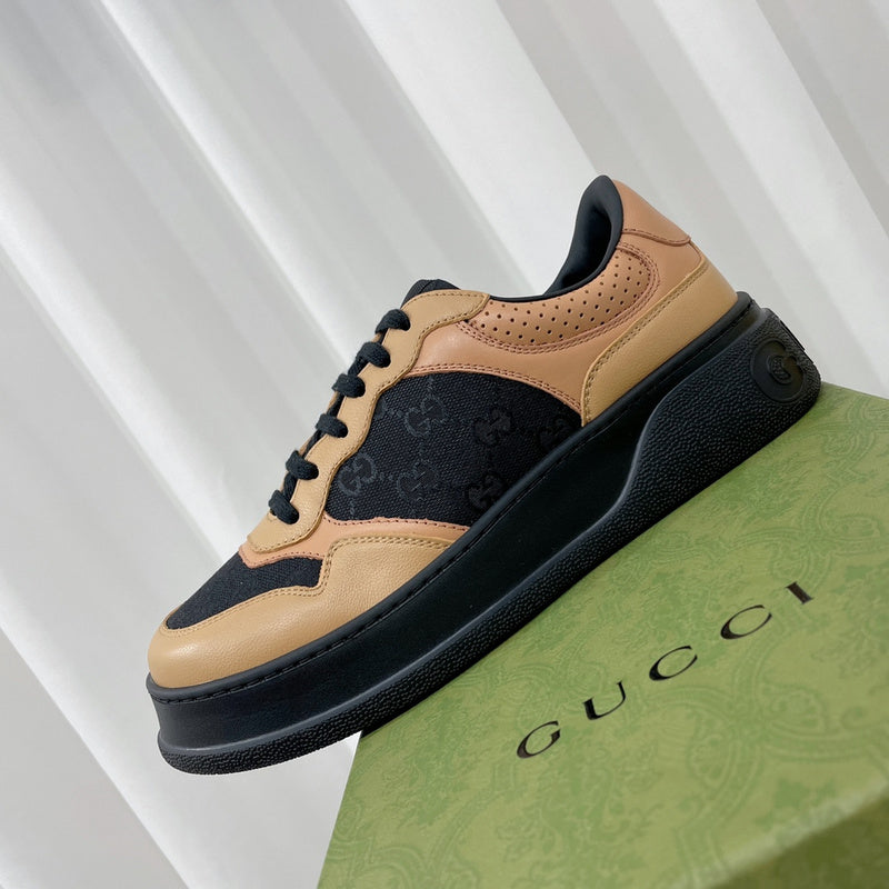 Gucci neutral cream luxury sneakers view 8 signature lace-up style