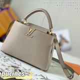 Side profile of structured modern women's handbag – women's luxury accessory
