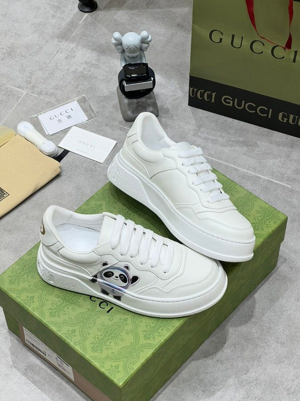 Gucci fresh white-and-black luxury sneakers view 7 breathable knit upper