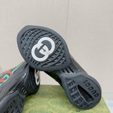 Gucci all-black luxury sneakers view 5 heritage-inspired look