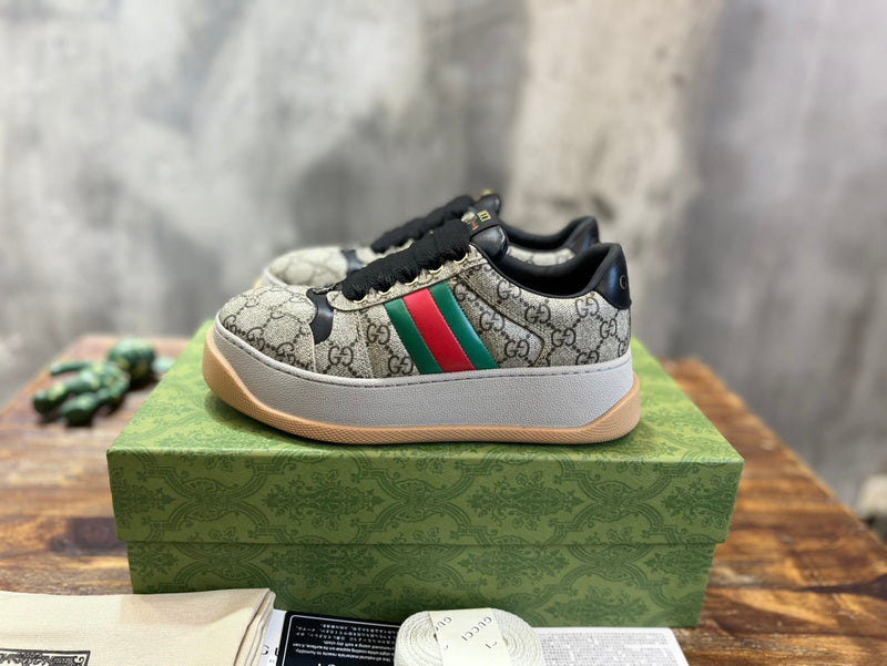 Gucci two-tone luxury sneakers view 4 sleek tonal finish