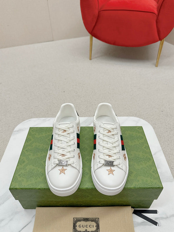 Gucci soft grey luxury sneakers view 7 bold athletic profile