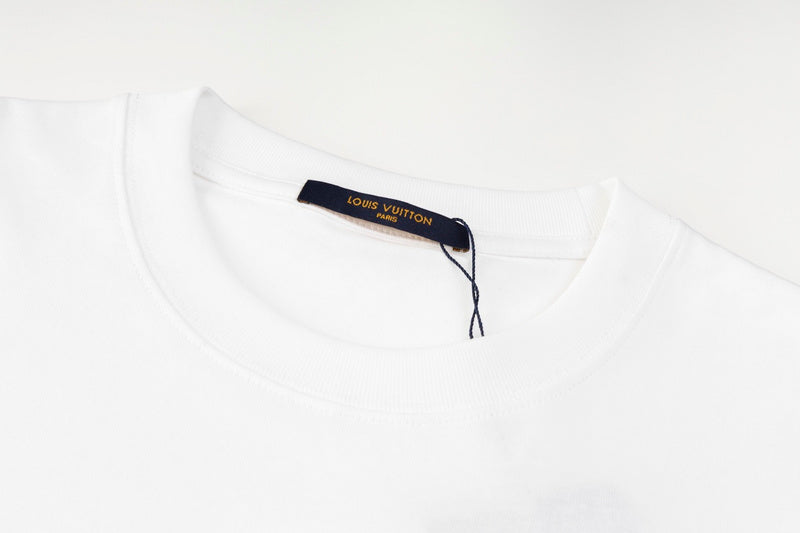 Flat lay presentation of Louis Vuitton cotton t-shirt with contemporary cut
