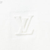 Front view of Louis Vuitton luxury clothing with signature branding