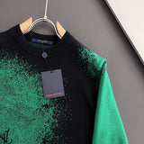 Close-up detail shot of Louis Vuitton luxury clothing with runway-inspired design