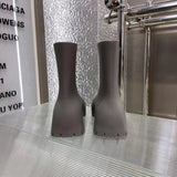 Balenciaga Burgundy Knee-High Boots - Toe Detail View