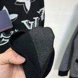 Side profile of Louis Vuitton luxury clothing with monogram-inspired silhouette