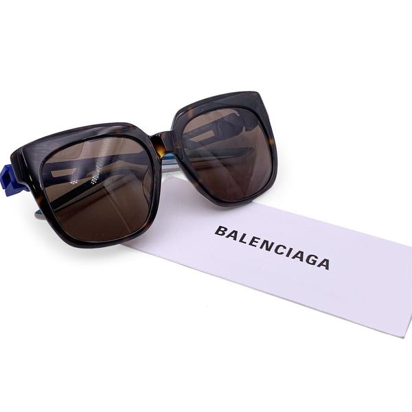 Balenciaga Brown Triples Squared Sunglasses Bb0025Sa 55/19 135Mm — Designer Fashion Sunglasses