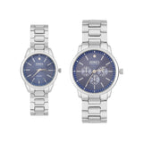Close-up detail view of Jones New York unisex blue watch