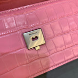 Effortless Vegan Leather Handbag - Polished Finish | Women's Premium Handbag #404 - styled full view (image 7) of designer-inspired handbag