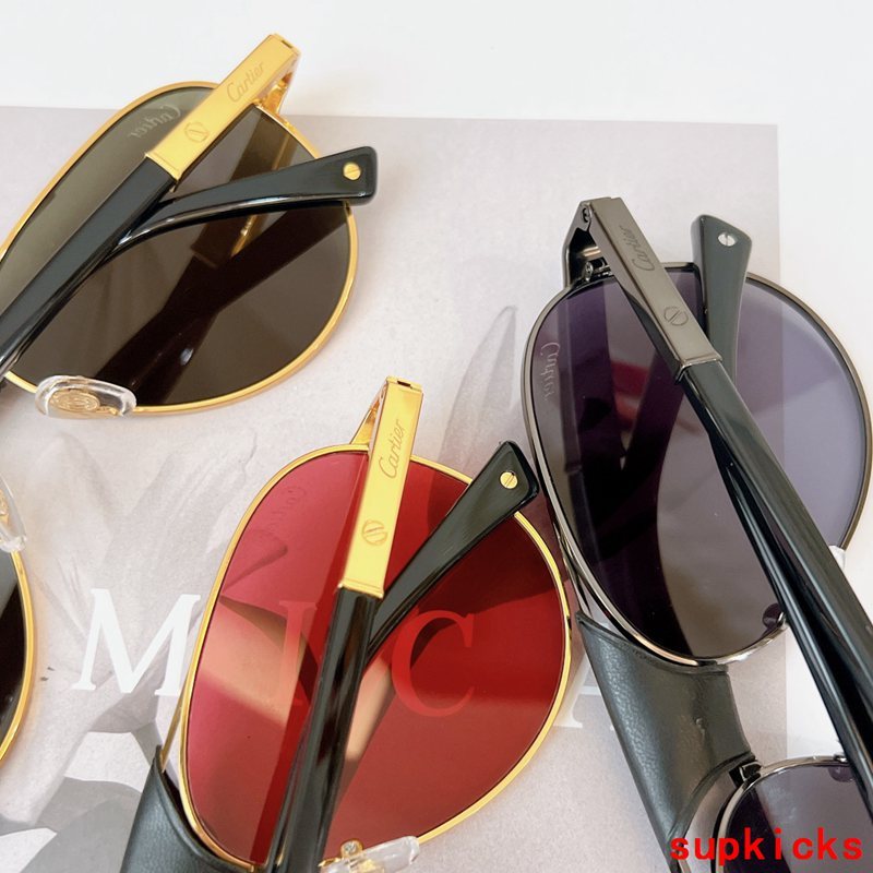 Close-up detail view of Cartier unisex sunglasses