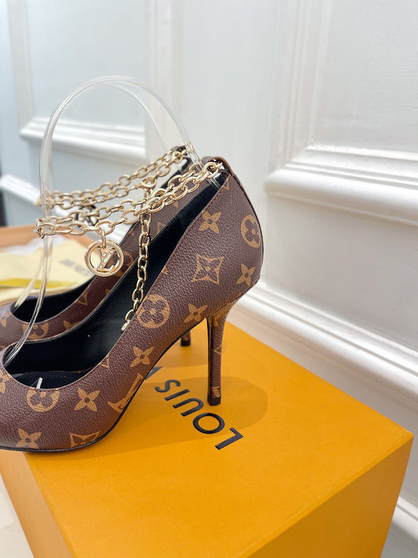 Louis Vuitton Chocolate Brown Chunky Platform Sneakers - Close-Up Texture View