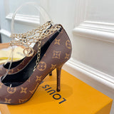 Louis Vuitton Chocolate Brown Chunky Platform Sneakers - Close-Up Texture View