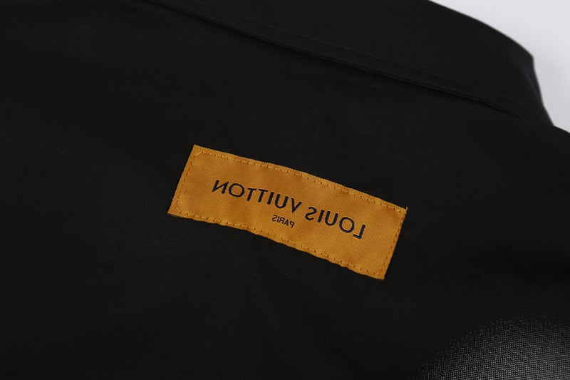 Back view of Louis Vuitton luxury clothing with monogram-inspired silhouette