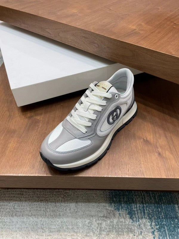Gucci neutral cream luxury sneakers view 5 signature lace-up style