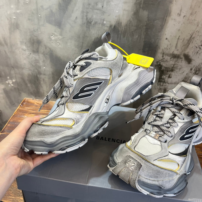 Balenciaga White Combat Boots - Angled View
