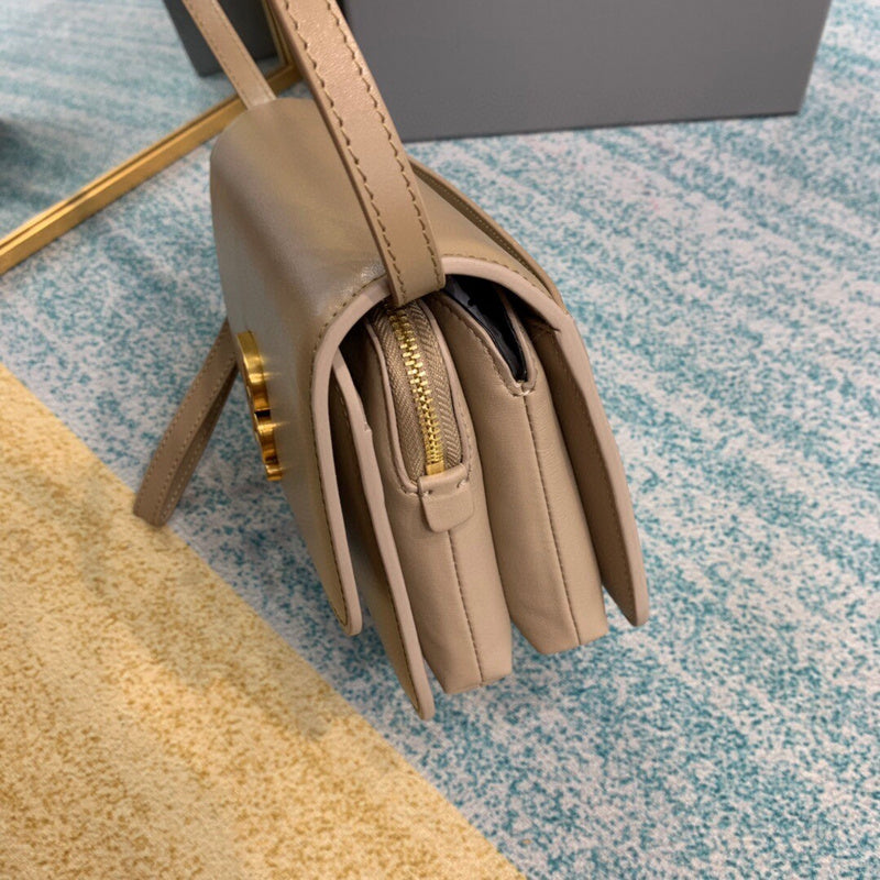 Polished Faux Leather Handbag - Modern Structured Build | Women's Statement Accessory #649 - back view (image 4) of designer-inspired handbag