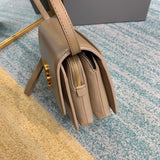 Polished Faux Leather Handbag - Modern Structured Build | Women's Statement Accessory #649 - back view (image 4) of designer-inspired handbag