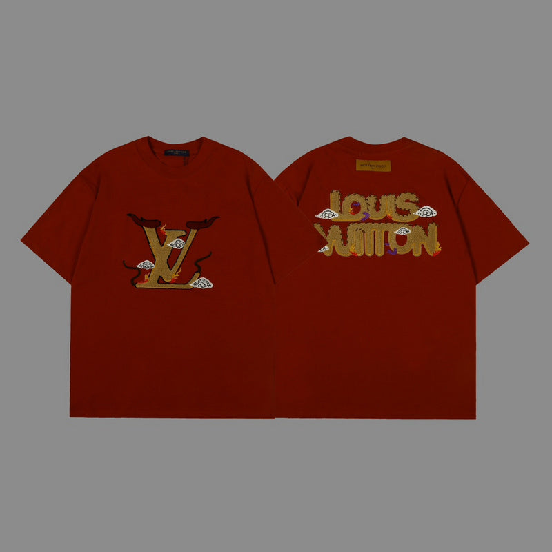 Flat lay presentation of Louis Vuitton cotton t-shirt with tailored silhouette