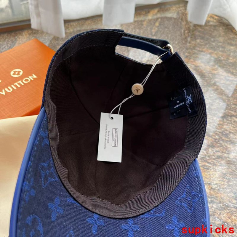 Close-up detail view of Louis Vuitton unisex cap
