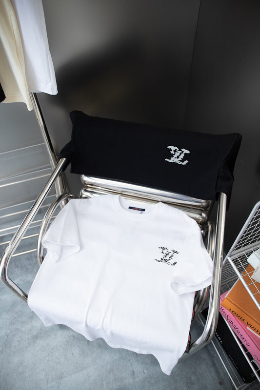 Side profile of Louis Vuitton cotton t-shirt with monogram-inspired silhouette