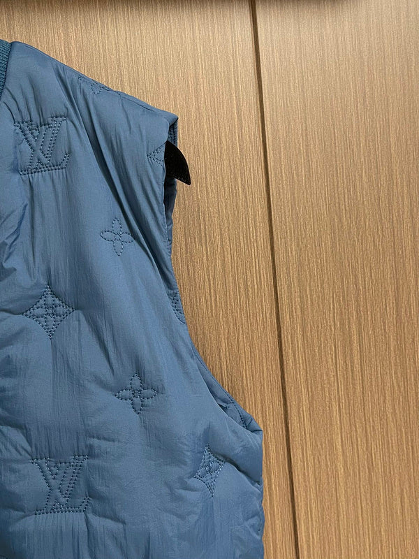 Full styled look of Louis Vuitton luxury clothing with logo-detail design