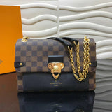 Side profile of structured chic women's handbag – women's everyday handbag
