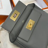 Side view of smart structured handbag