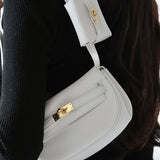 Side view of effortless structured handbag