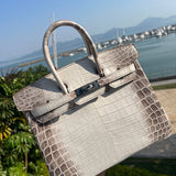 Side view of modern structured handbag