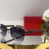 Close-up detail view of Cartier unisex sunglasses