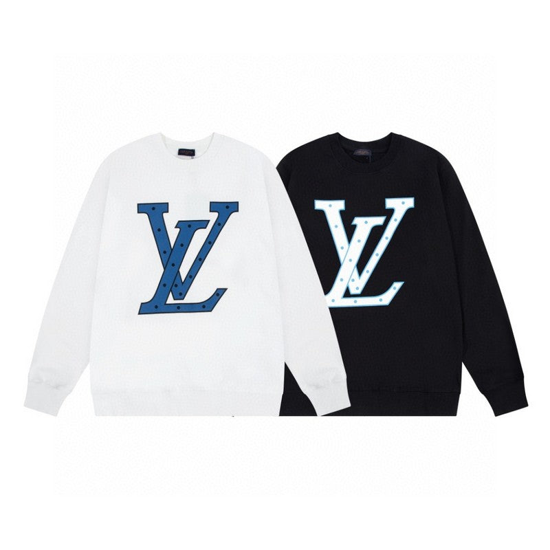 Front view of Louis Vuitton luxury clothing with signature branding