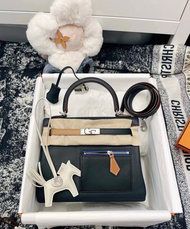 Sophisticated bag shown from front angle