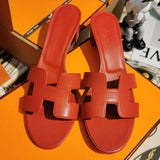 Hermès Grey Ankle Strap Sandals - Sole Detail View