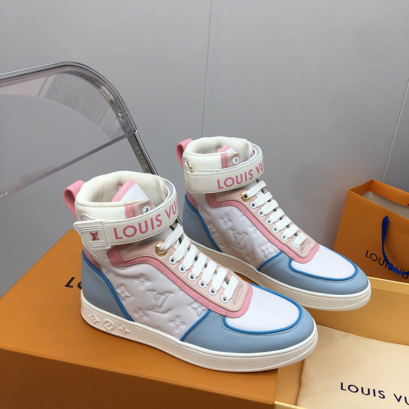 Louis Vuitton shoes Style 340 - front view, classic monogram styling