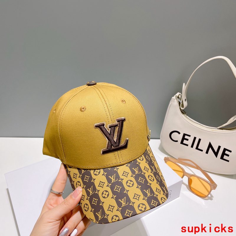 Close-up detail view of Louis Vuitton unisex cap