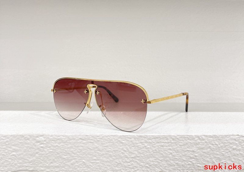 Close-up detail view of Louis Vuitton unisex sunglasses