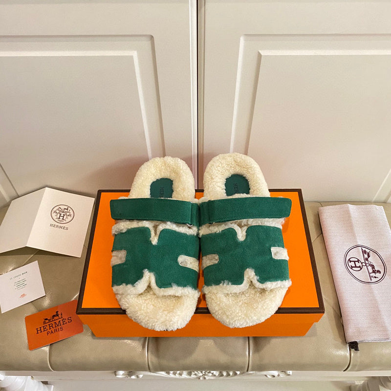 Hermes sandals Style 223 - front view, classic monogram styling