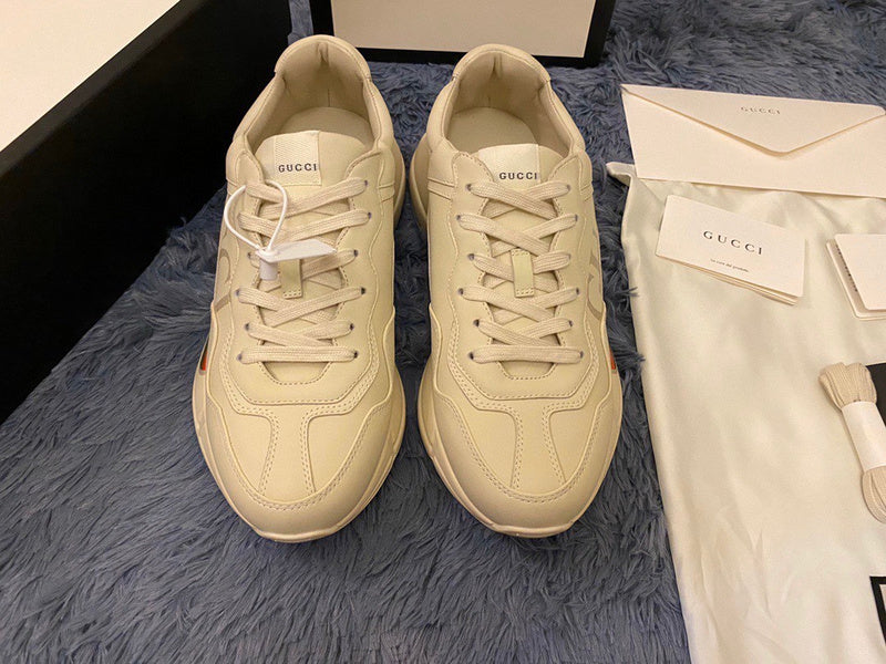 Gucci soft grey luxury sneakers view 9 bold athletic profile