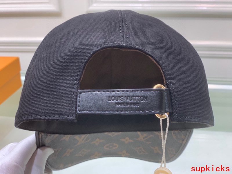 Close-up detail view of Louis Vuitton unisex cap