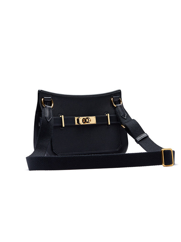 Side view of modernist structured handbag