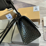 Polished Faux Leather Handbag - Statement Silhouette | Women's Premium Handbag #296 - back view (image 4) of designer-inspired handbag