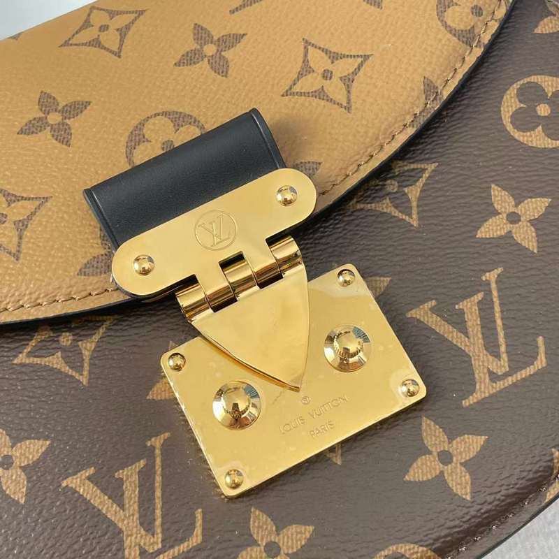 Handle and strap detail of signature polished women's handbag – women's premium purse