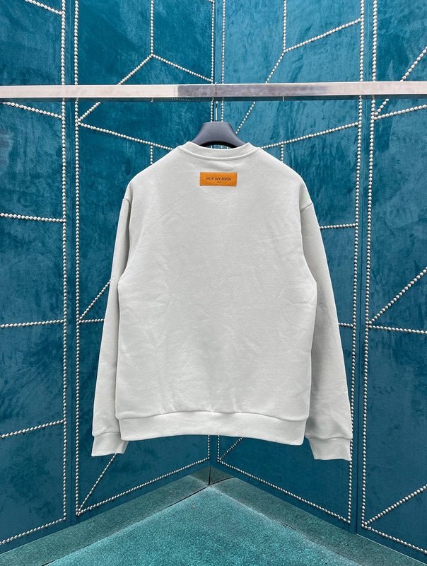 Side profile of Louis Vuitton luxury clothing with monogram-inspired silhouette