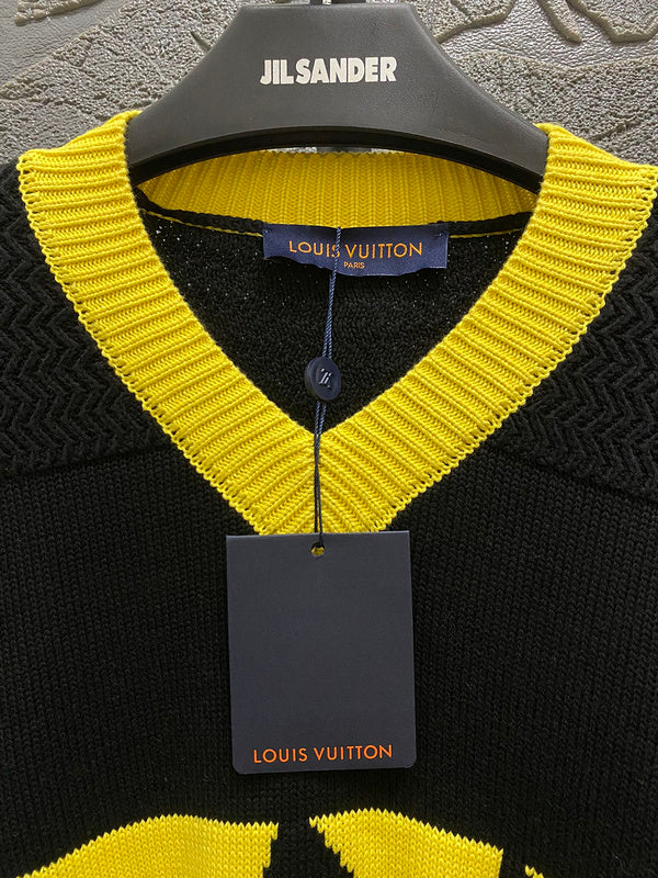 Side profile of Louis Vuitton luxury clothing with runway-inspired design