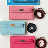 Side view of versatile structured handbag