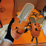 Hermes sandals Style 117 - front view, handcrafted italian detailing